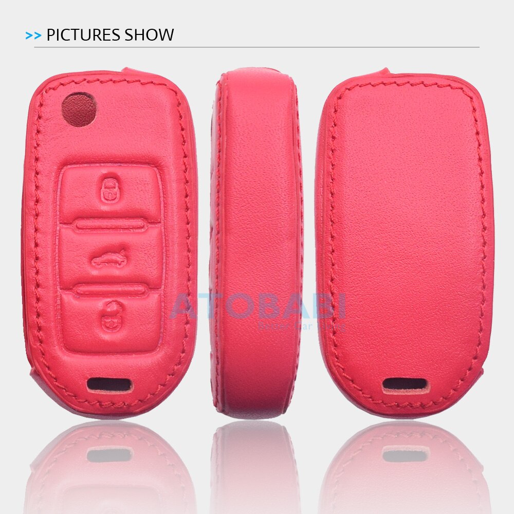 Housse de clé de voiture en cuir pour VW Volkswagen Golf 6 Polo Passat Seat Ibiza Leon Skoda Octavia Fabia 3 boutons étui de télécommande pliable