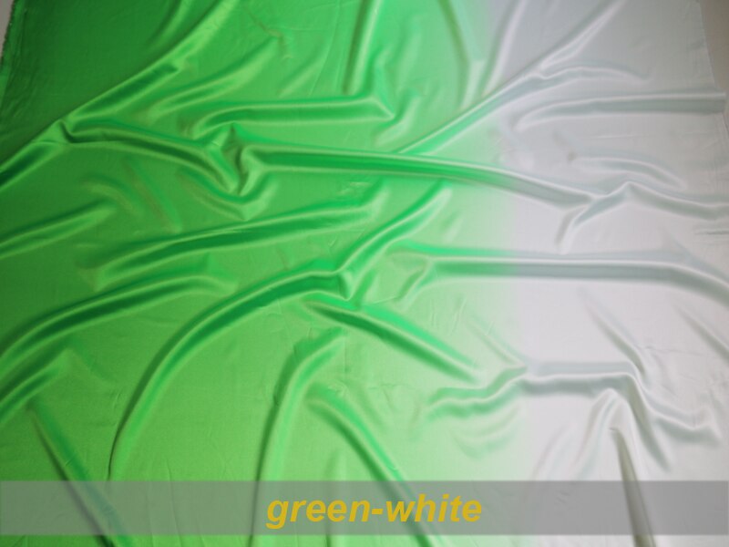 100cm*120cm gradient polyester satin stof dans gradient stof skygge farve tøj materiale: Grøn hvid