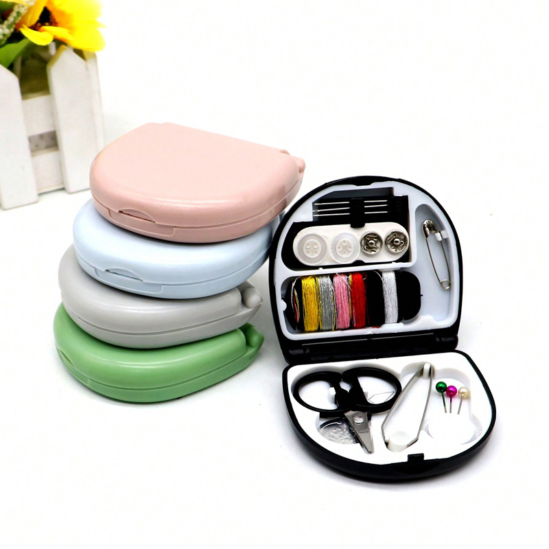 Portable Travel Mini Sewing Kit Buttons Pins Storage Boxes HandmadeScissor Thimble Needle Threads Box Set DIY Sewing Tools