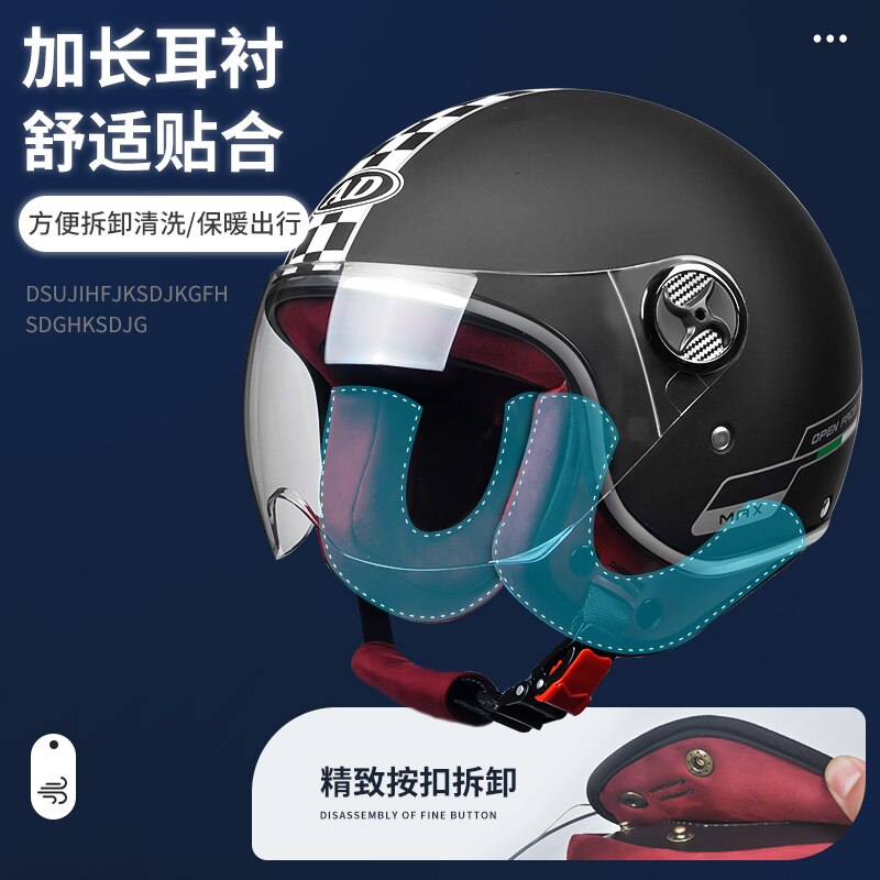 Motorcycle Casco Men Vintage Retro 3/4 Helmets motorbike Bike Bicycle Scooter Helmets Capacete Casque ruby helmet