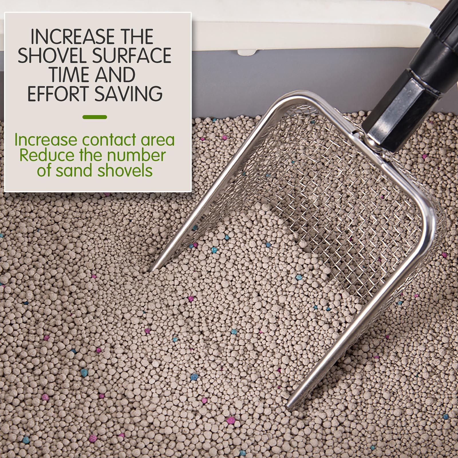 Cat Litter Shovel With Extended Handle Stainless Steel Climbing Pet Shovel Beach Shovel Toilet Pickup