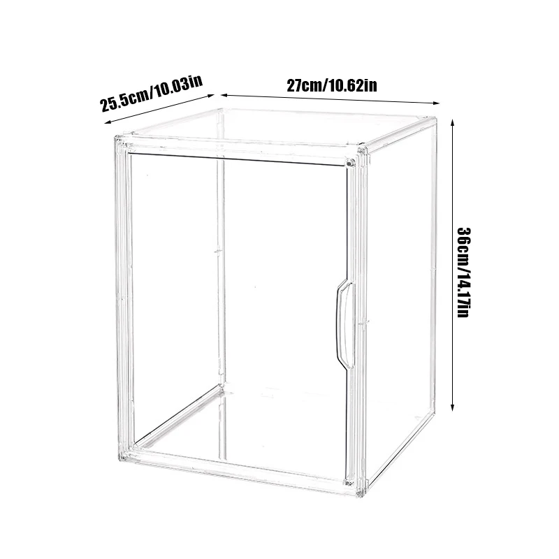 Big Transparent Storage Box Blind Box Showcase Helmet Book Showcase Display Dustproof For jewelry Fingures Organizes Acrylic Box: Blue