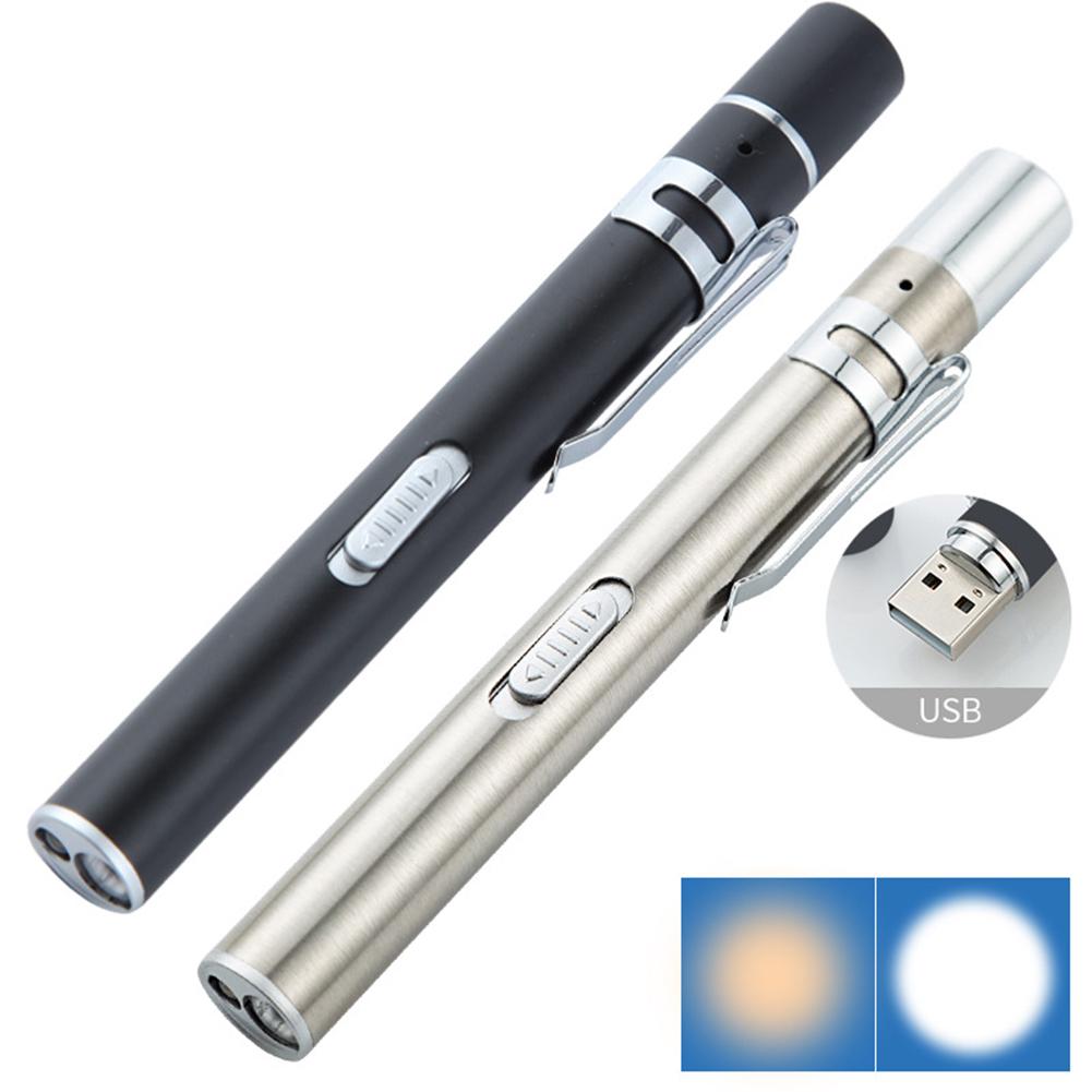 5 Stück Stiftlichter Mit Pupillenlehre & Lineal – LED, Silber, Wiederverwendbar Für Ärzte & Pflege