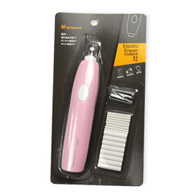 Electric Pencil Eraser Kit Battery Operated Highlights Erasing Effects Office Students Electric Eraser for Sketch Stationery Art: pink