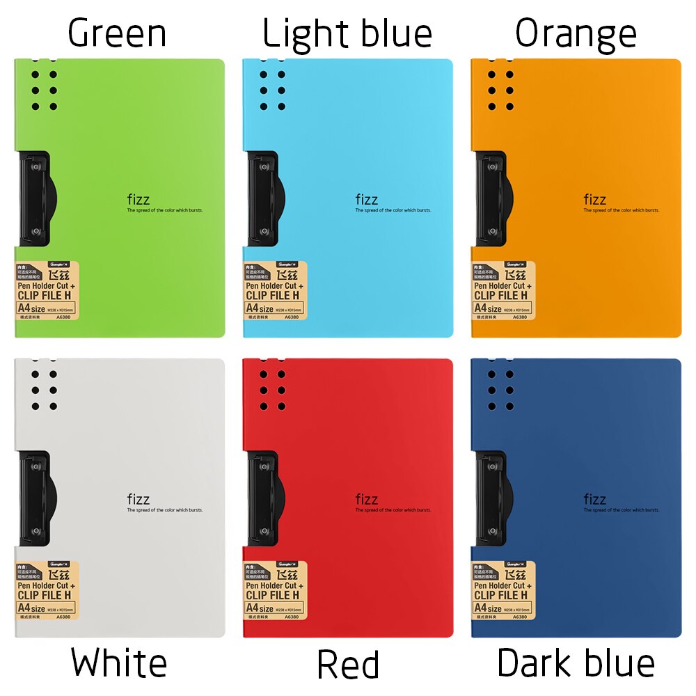 1pc vandrette  a4 mapper mat bærbar skriveblok kontordokumentholder papir arrangør kontor skoleartikler
