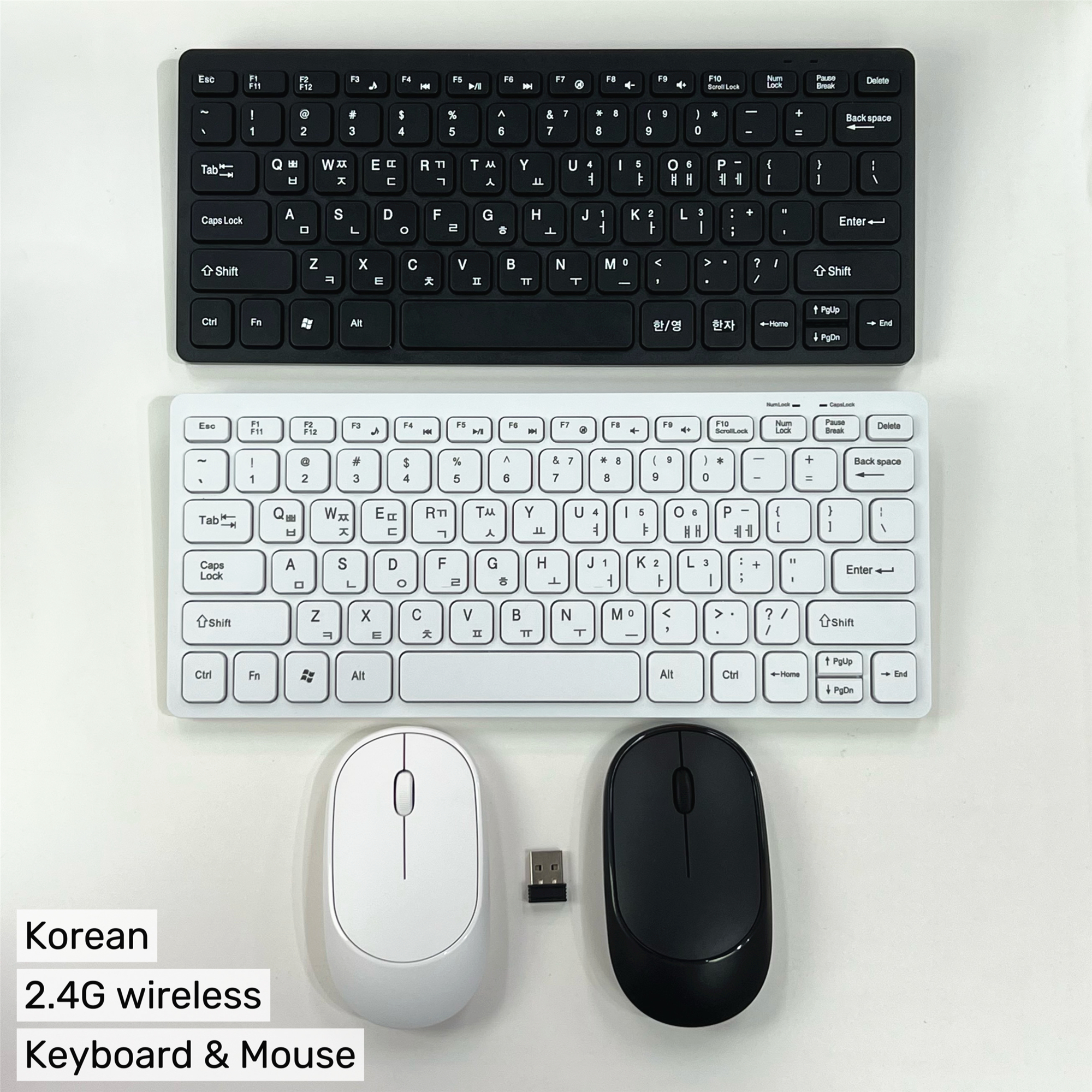 Korean 2.4G Wireless Keyboard and Mouse Protable Mini Keyboard Mouse Combo Set For Notebook Laptop Mac Desktop PC Computer