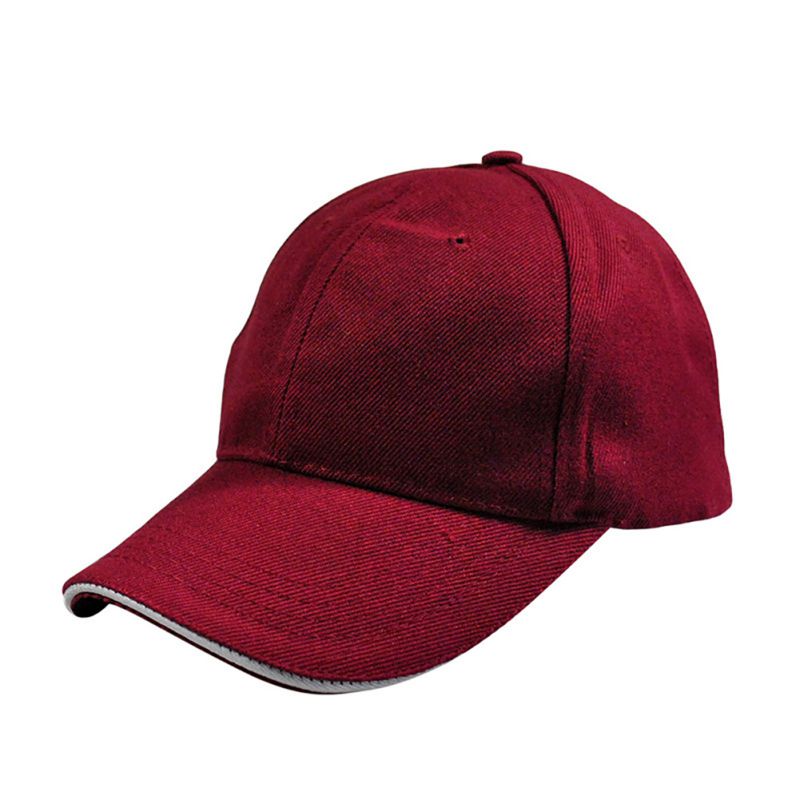 Tennis Cap Sports Baseball Cap Brim Hook Sunscreen Breathable Cap Loop Fastener Cotton Hat Adult Sportswear Accessories *: WINE RED