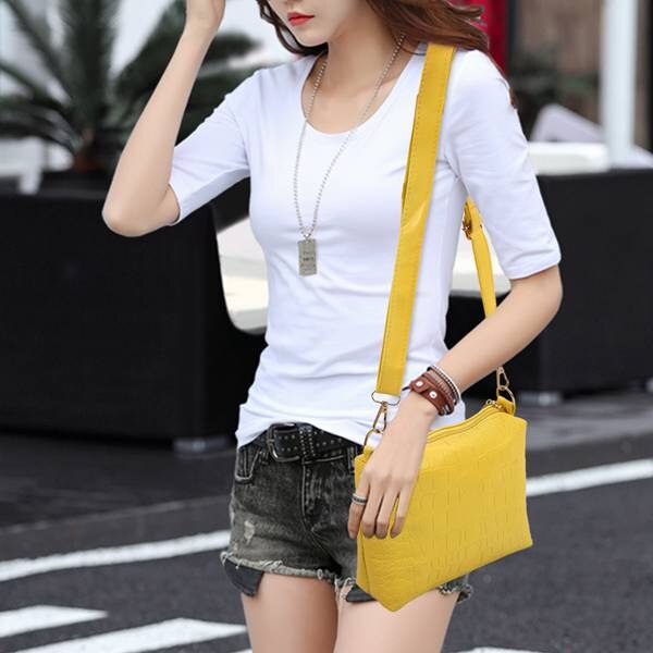 Einzigartige Schulter tasche Krokodil Korn Drei-stücke Mutter Sohn Messenger Tasche