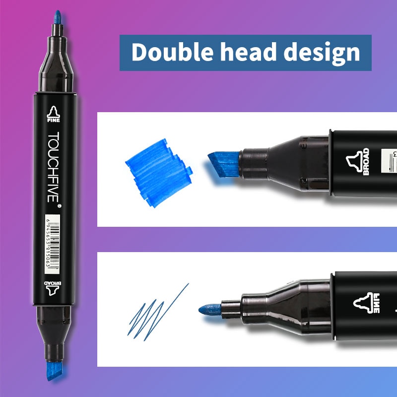 TouchFIVE 30/40/60/80/168 Color Art Markers Set Dual Headed Artist Sketch Oily Alcohol based markers For Animation Manga