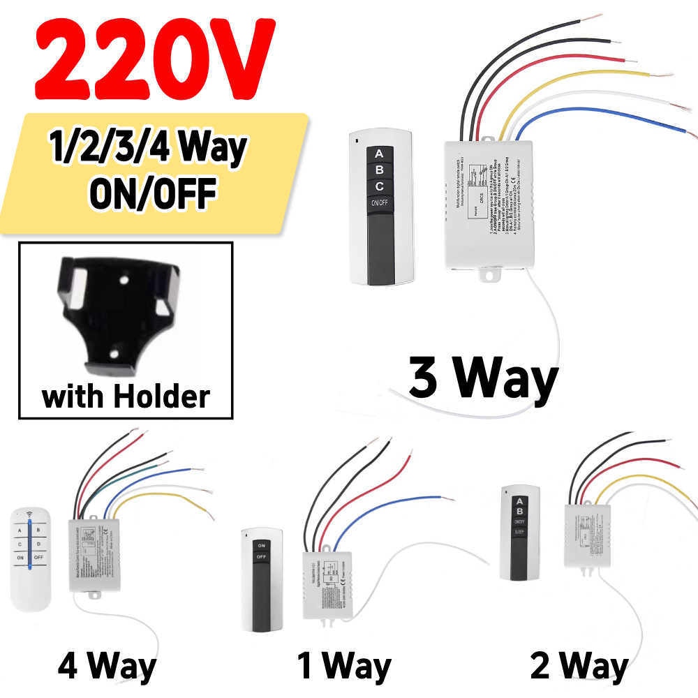 Práctico conjunto de dispositivos de Control remoto 220V 3 canales interruptor de Control remoto Digital inalámbrico para herramientas de luz de lámpara