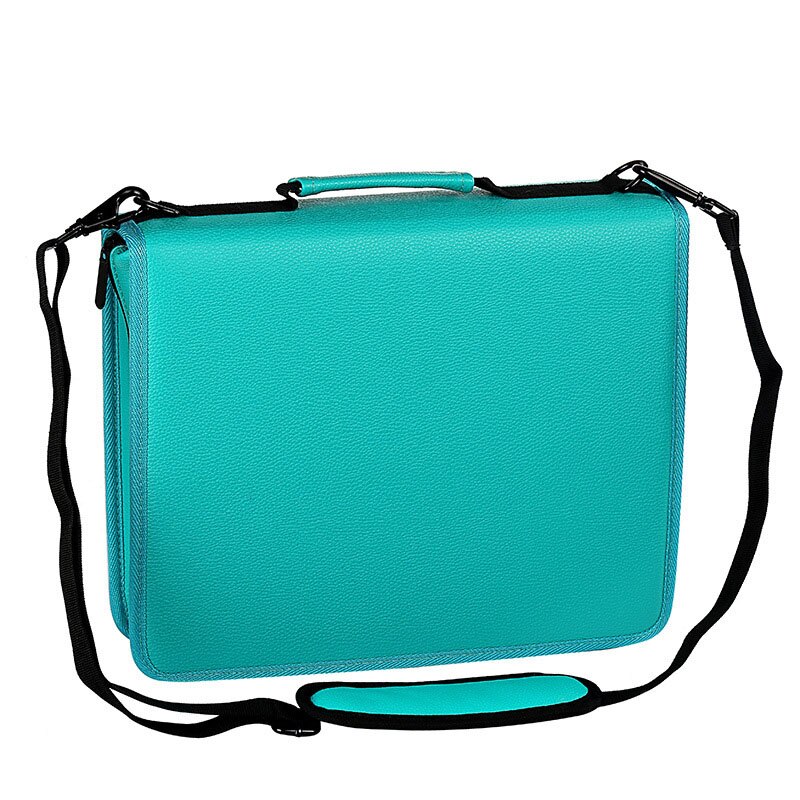 5 cores de couro do plutônio escola lápis caso 180 buraco grande pencilcase para lápis coloridos espiral portátil caneta caixa papelaria bolsa presente: Verde