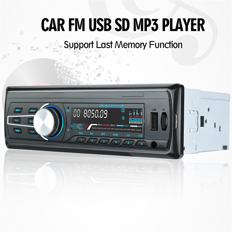 1 DIN Car Stereo Bluetooth Aux USB/TF/FM/MP3 Radio Player