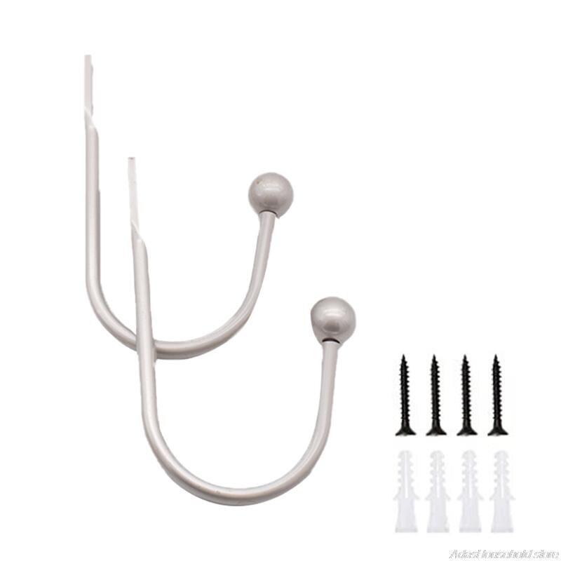 Aluminum Alloy Curtain Tieback Hook with Screws Wall Mount Heavy Duty U Shaped Hook Anti Deform Home Dorm Curtain Hook: 1