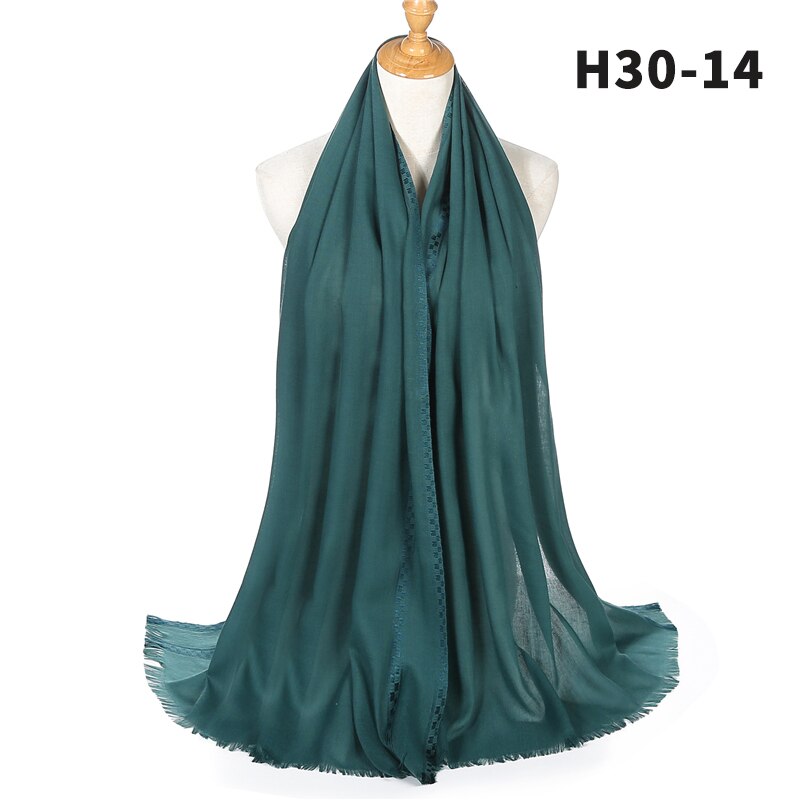 Vrouwen Katoen Hijab Moslim Hoofd Sjaals Effen Foulard Pashmina Sjaals En Wraps Islamitische Sjaal Hoofdband Femme Sjaals: 14-green