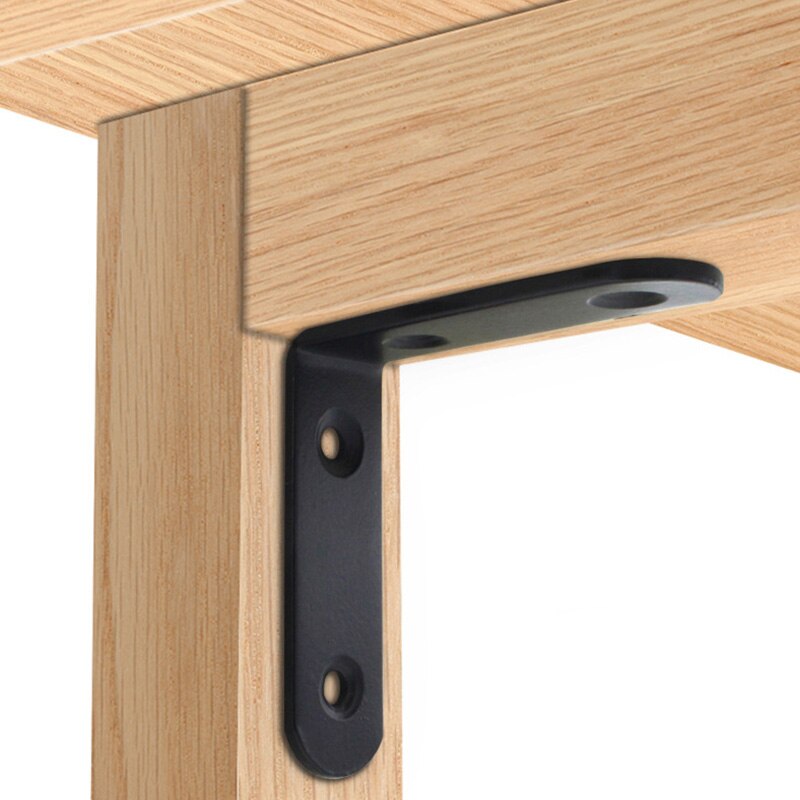 4 pezzi di supporto in acciaio inossidabile staffe a forma di L nere fissaggio angoli ad angolo retto staffa per mobili hardware staffa angolare