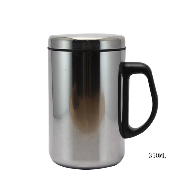 1 Pcs 350/500 Ml Dubbelwandige Geïsoleerde Beker Rvs Thermo Mok Waterfles Thermoskan Koffie Thee mok Thermos Flessen: 350ML sliver