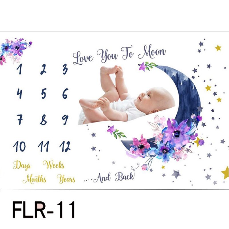 Meilenstein Decke für Baby Mädchen Entzückende Blumen- Mond Baby Monatliche Decke Mädchen Neugeborenen Baby Mädchen Decke 40X60in