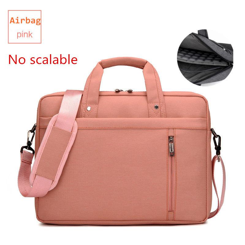 Burnur 13.3 14.1 15.6 17.3 Inch Laptop Bag Shockproof Airbag Waterproof Computer Bag Thick Notebook Sholder Bag men Women: Pink / 13"