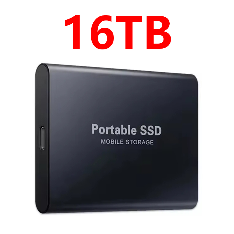 Portable SSD 2TB External Hard Drive 1TB Original Solid-state Drive 16TB High-Speed Mass Storge Hard Disk for Laptop/MAC/PC: Gold