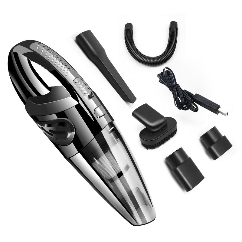 Handheld Vacuüm Draadloze Krachtige Cycloon Zuig Draagbare Oplaadbare Stofzuiger 6053 Quick Charge Voor Auto Thuis Huisdier Haar: Black
