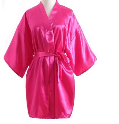 Donne calde di Seta Corto Damigella D'onore Della Sposa Abito sexy Da Sposa in Raso kimono Vestaglie Degli Indumenti Da Notte Camicia Da Notte del Vestito della Donna Accappatoio Pigiama Rosa