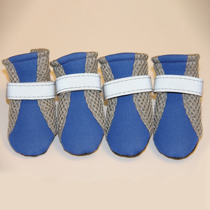Ademend Hond Schoenen Anti-Slip Regen Sneeuw Schoenen Warme Reflecterende Nachts Huisdier Laarzen Poot Protector 4 Stks/partij