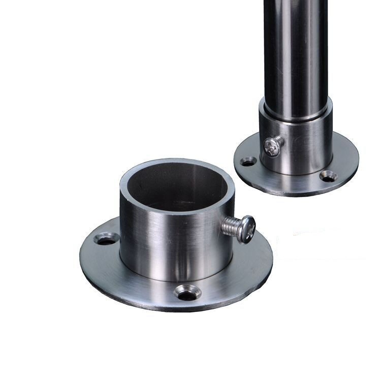 2PCS So strong stainless steel pipe support, closet clothes rail flange, fixed balcony drying base, furniture parts