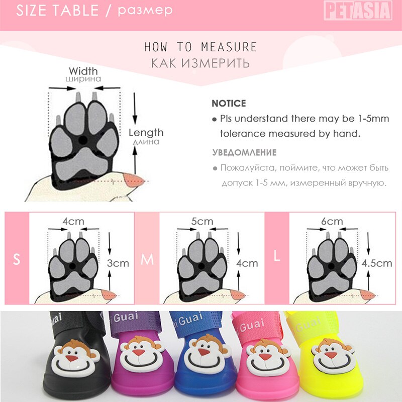 4 stks/set Hond Schoenen Waterdichte Sokken Rubber Laarzen Voor Kleine Middelgrote Honden S-L antislip Siliconen Product Regenachtige dagen Dragen Schoenen