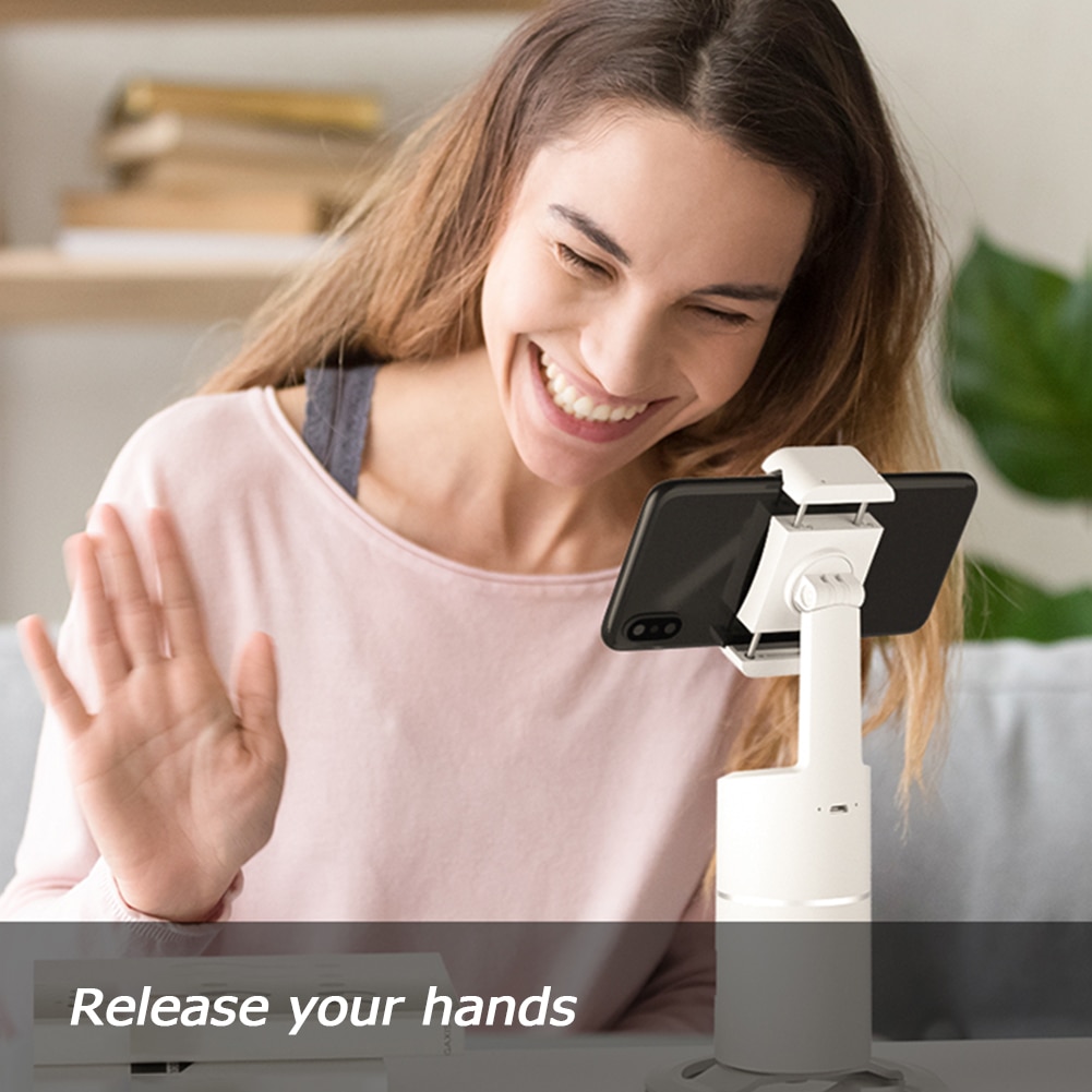 AI Smart Shooting Selfie Stick 360 Rotation Object Tracking Holder All-in-one Face Tracking Camera Phone Holder Record Gimbal