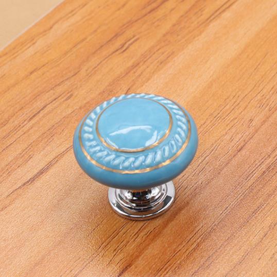 Ceramic Dresser Knob Drawer Pulls Handles Colorful Cabinet Knobs / Kitchen Furniture Hardware Green Red Blue Yellow Black White: A