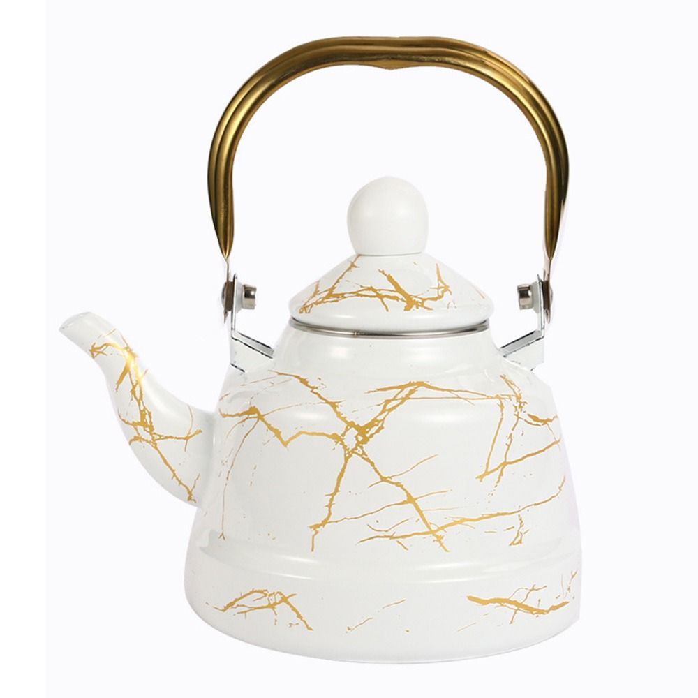 Waterkoker Emaille Emaille Theeketel Europese Stijl 2.5L Theepot Geen Fluiten Comfortabel Handvat Waterkan Restaurant: Licht Geel / 1500-2000ml