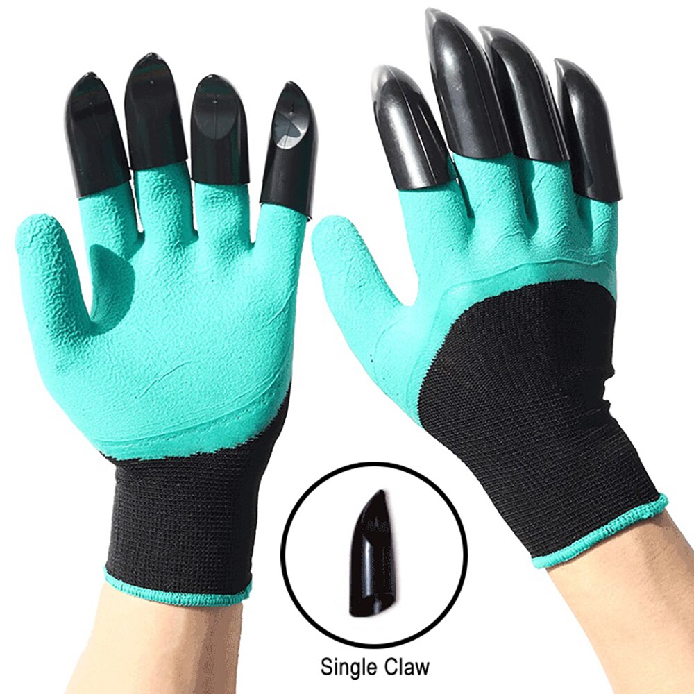 Guantes de jardín con garras de plástico ABS, manoplas de goma duraderas e impermeables para jardinería y jardín al aire libre: Green 8 Single Claw