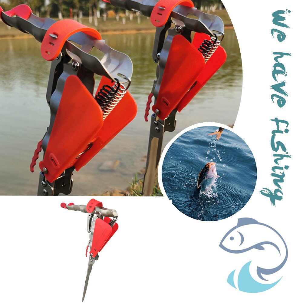 Automatic Spring Fishing Rod Holder Rack Stainless Steel Adjustable Foldable Pole Stand Bracket Fishing Tackle