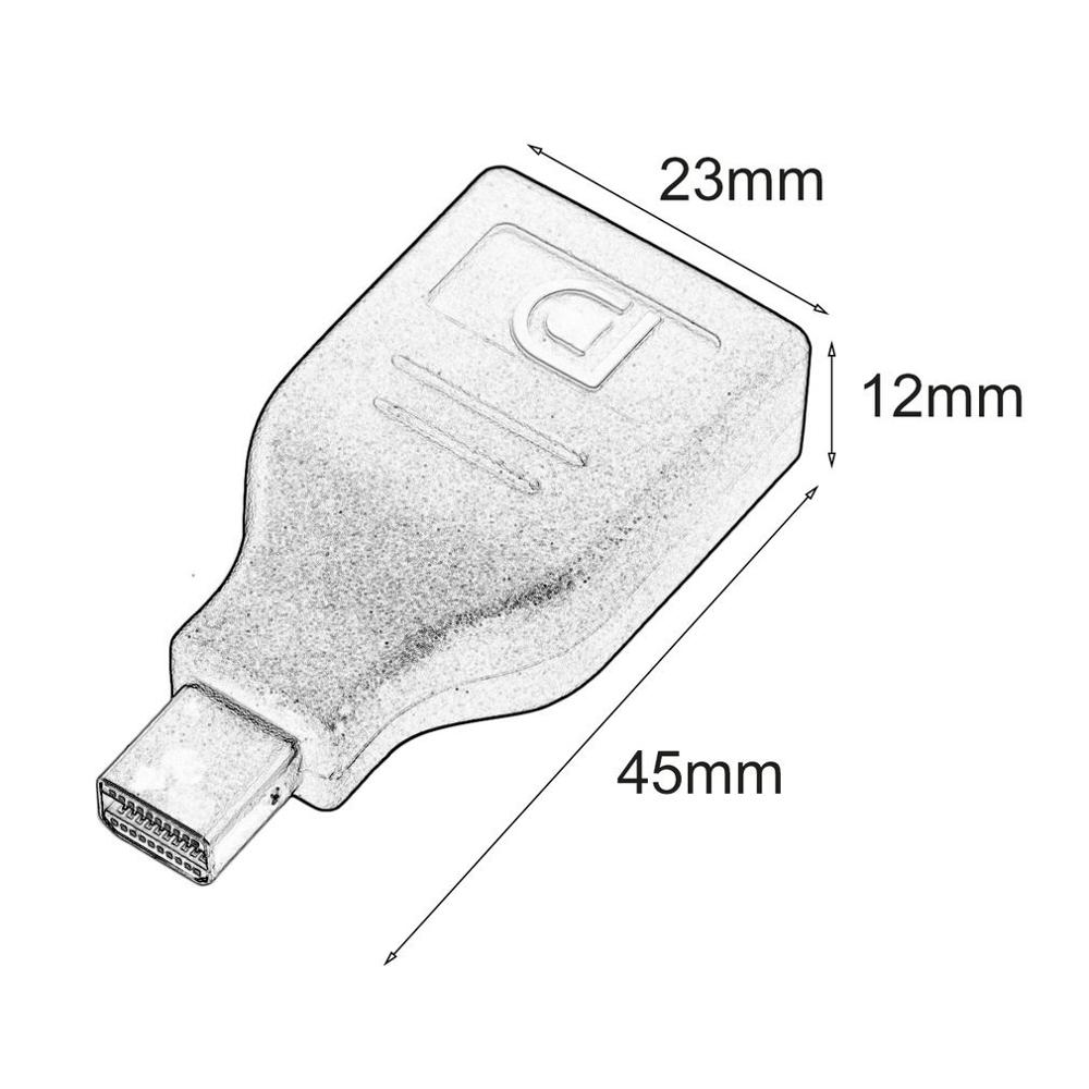Mini display port mannelijke naar display port vrouwelijke adapterconverter, universele mannelijke naar vrouwelijke dp display port adapter