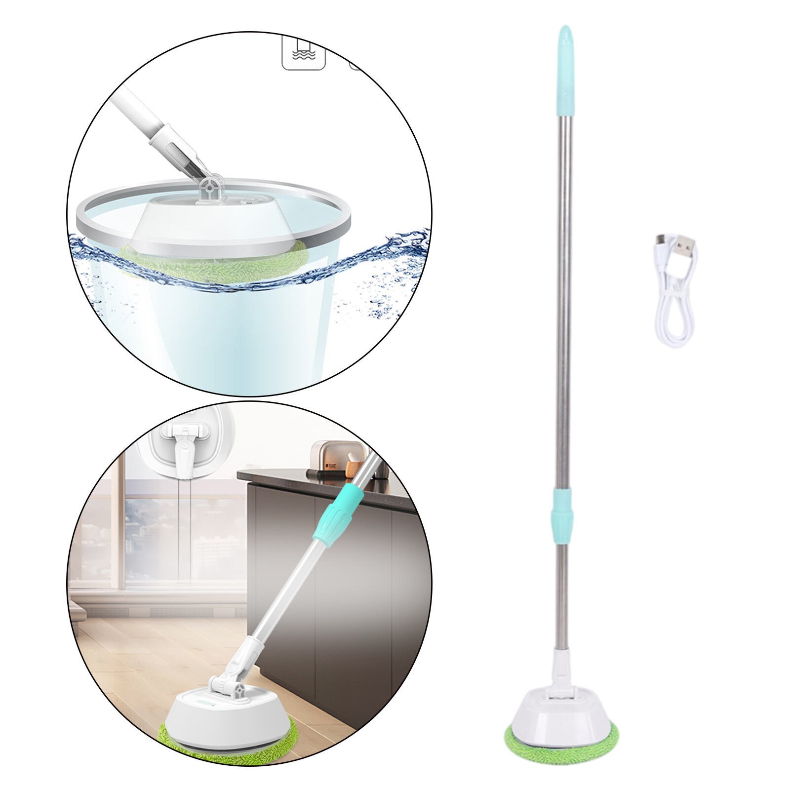 Cordless Window Cleaner Washer USB Rechargable Glass Cleaning Tools Glass Cleaning Mops Washer for Bathroom Kitchen Tile: Olive Green