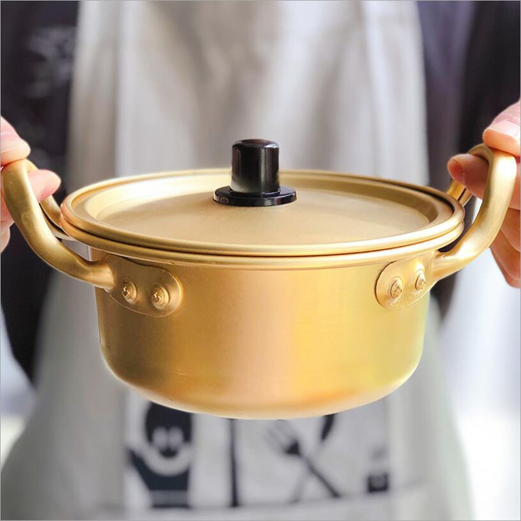Korea nudelgryta i aluminium / shin ramyun aluminiumgryta med lock 5.5 '' (14cm)/ 6.3 ' (16cm)/ 7 '' (18cm)/ 7.9 '' (20cm)
