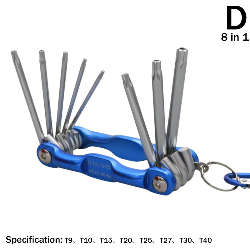 Juego de llaves Allen plegables 8 en 1, juego de llaves Allen métricas, herramienta o juego de llaves Torx plegables a prueba de manipulaciones, Kit de llaves portátiles