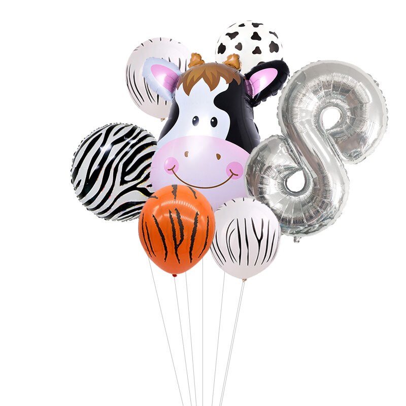 Kids Animal Birthday Party Balloons First Birthday Safari Animal Balloon Bouquet Jungle Animal Ballons Digital Balloon