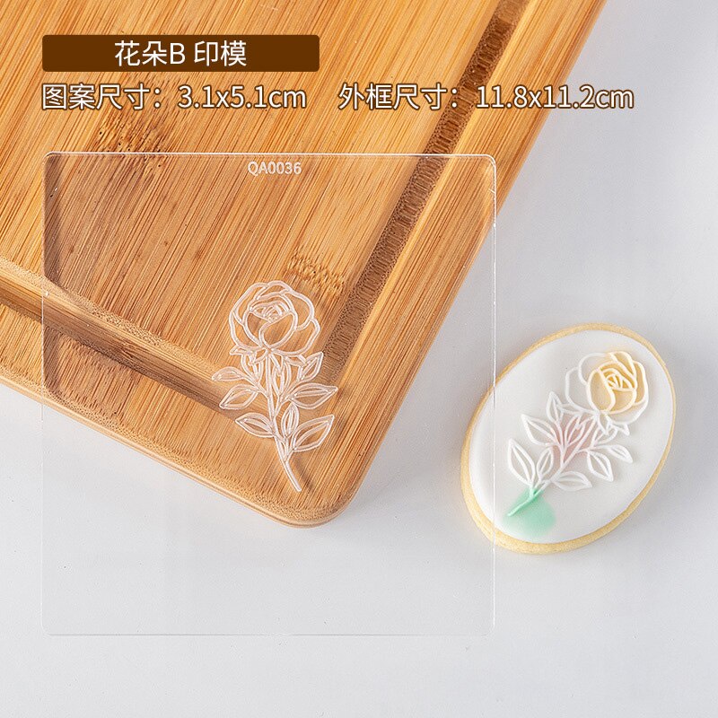 Cake Decoratie Tool Acryl Bloem Fondant Suiker Ambachtelijke Cookie Pers Stempel Embosser 3d Cartoon Biscuit Mold Cake Cookie Cutter: QA0036