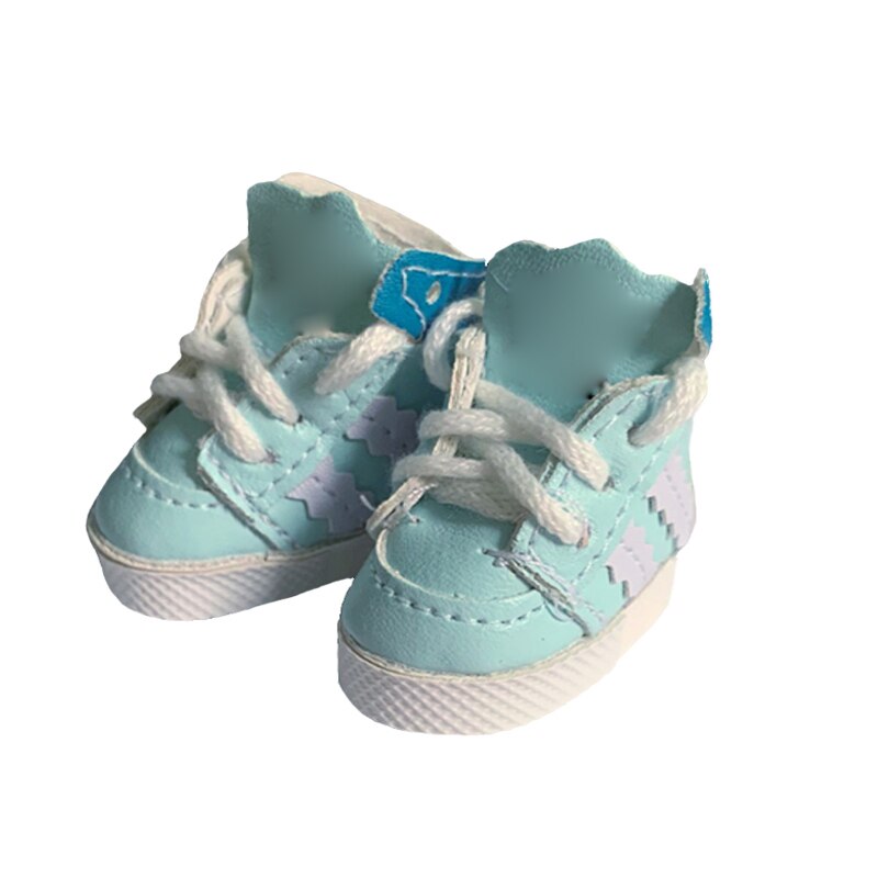 5.3*2.8cm kpl mini-nuken urheilukenkiä 14.5 tuuman nukeille sopivaksi sopivaksi sopivaksi, 20cm pehmoista exo 1/4 bjd-nukelle sopivaa kangaslenkkaria, saappaita, asusteita, leluja: Sininen