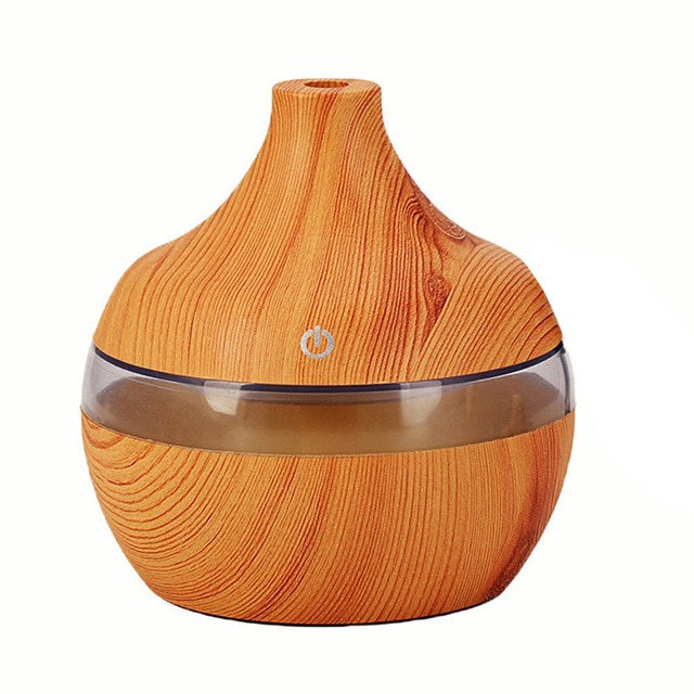 USB 300ml aromatic air humidifier aromatic wood grain 7 color LED lamp electric essential oil diffuser