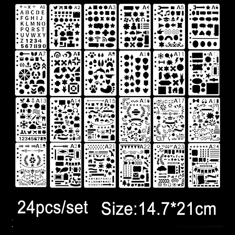 24 Stks/set Scrapbook Diy Album Collectie Kaart Cutter Stansen Template A5 Schilderen Ambachtelijke Gereedschappen
