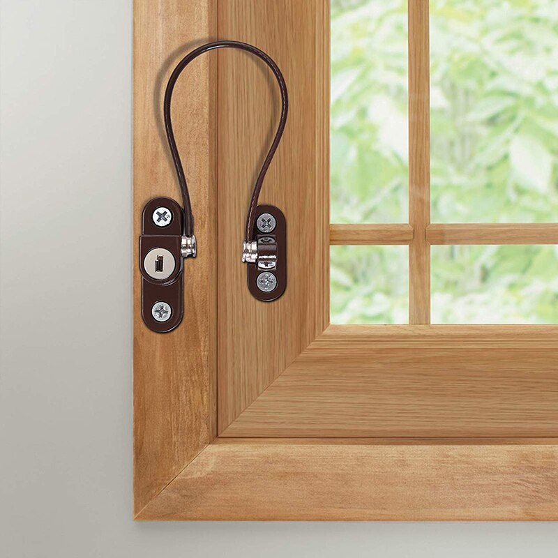 1Pcs Window Security Kettingslot Venster Kabel Lock Restrictor Multifunctionele Window Lock Deur Beveiliging Voor Baby Veiligheid