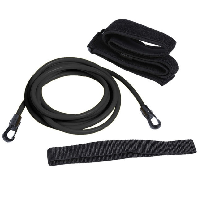 Cinturón elástico de resistencia para Entrenamiento de natación, cuerda de seguridad ajustable de 3/4m, tubos de látex, banda de cuerda elástica para natación: Black-4m