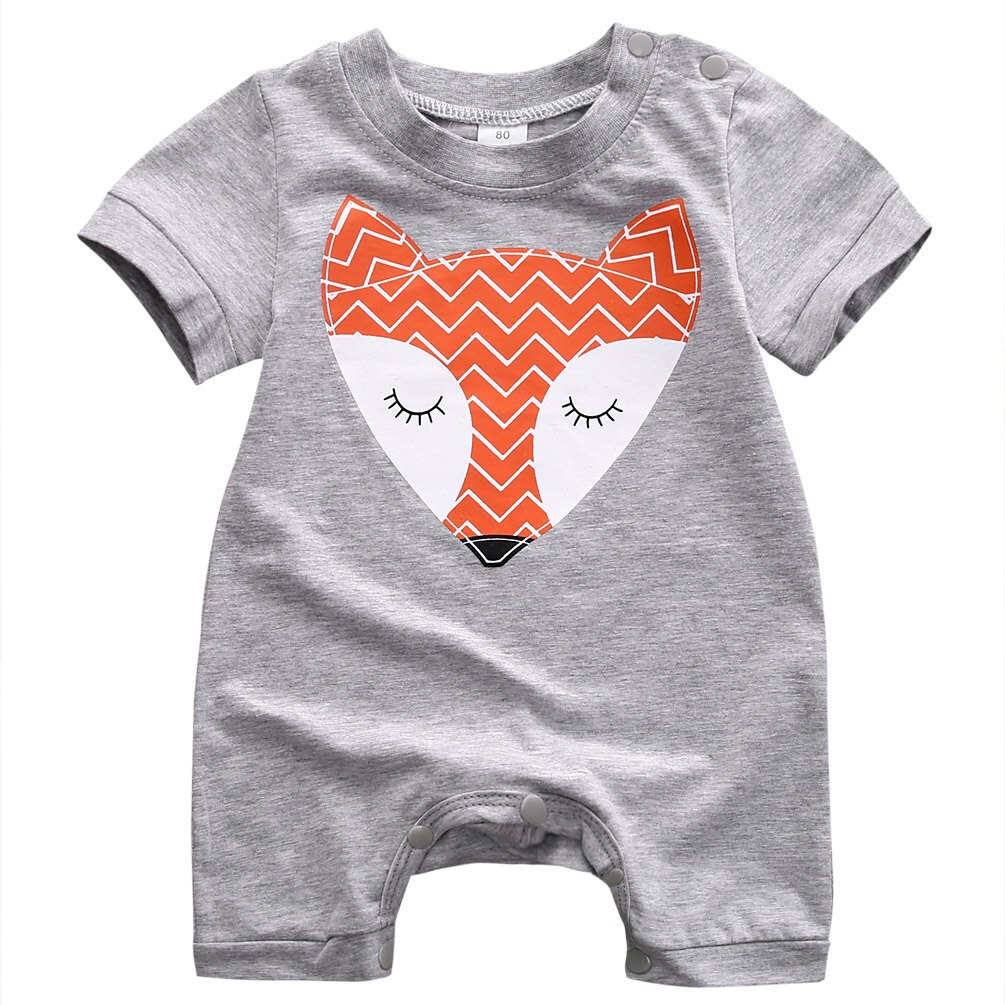 Cute Animal Baby Infant Boys Girls Short Sleeve Romper Summer Cotton Jumpsuit utfits 0-24M