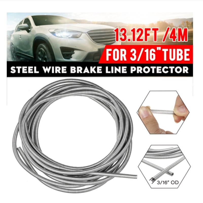 4M Stainless Steel Brake Line Protector Roll of 316Inch OD Brake Hose Tube Anti Rust Gravel Guard Spring