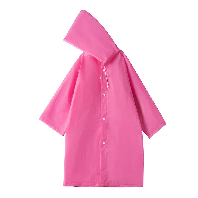 Transparent Vinyl Raincoat Runway Style Adult Unisex Clear Rain Coat protective: Pink