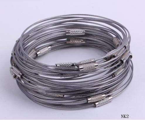 50 stks Vintage Silver Memory Wire Rvs Loop Hoop Schroef Sluitingen Armbanden Armband Voor Vrouwen Sieraden Accessoires