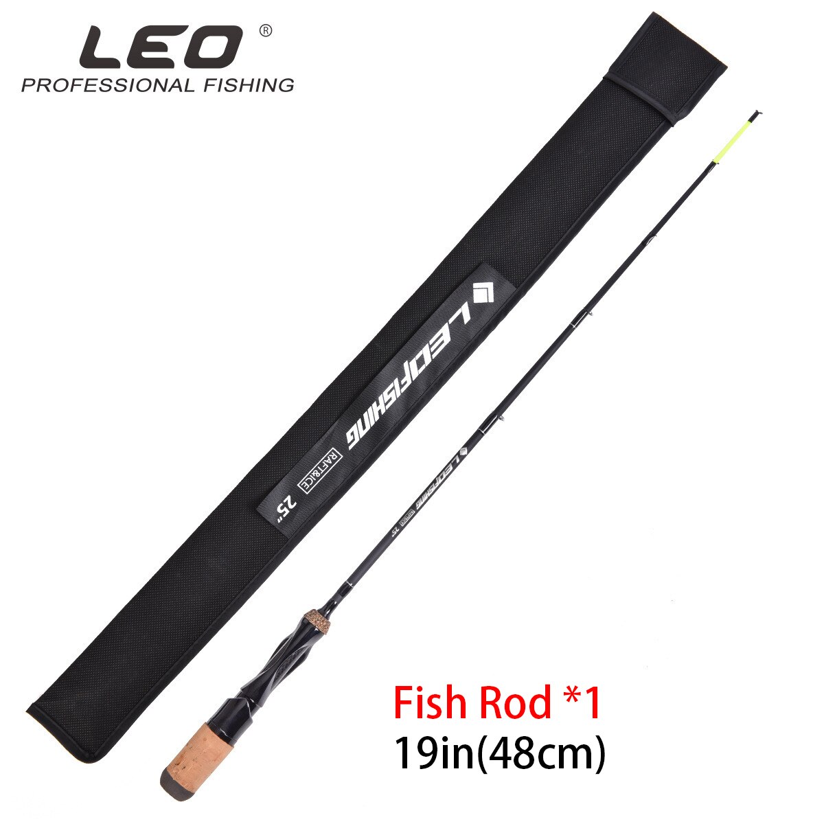 LEO integrated flat body ice fishing rod single section flat fishing rod: White