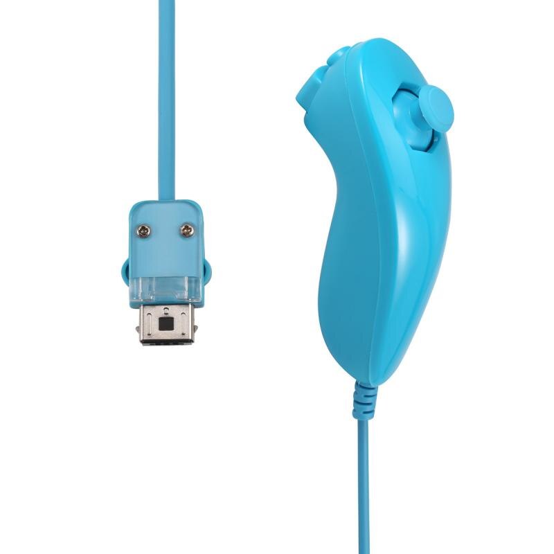 Mando a distancia inalámbrico con Bluetooth, todos los colores para Nintendo Wii, Mando de sincronización de mano izquierda/Nunchuck opcional con funda: Bend blue